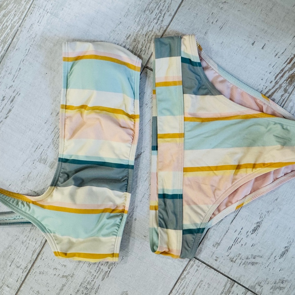 Striped Bikini Set in Pastel Colors